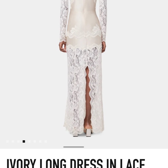 Elegant Ivory Lace Long Dress - Picture 4 of 11